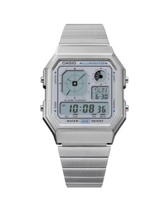 reloj unisex Casio Retro Future A130WE-7A   40.5 × 33.9 × 9 mm  Hora Mundial Pantalla LCD con reloj analógico