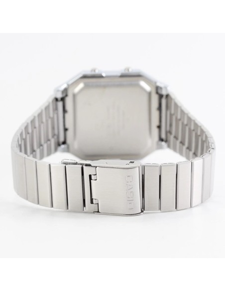 reloj unisex Casio Retro Future A130WE-7A   40.5 × 33.9 × 9 mm  Hora Mundial Pantalla LCD con reloj analógico
