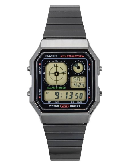 unisex Casio Retro Future A130WEGG-1A Baño de Iones   40.5 × 33.9 × 9 mm