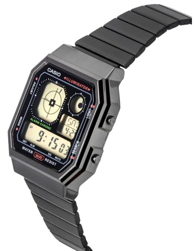 unisex Casio Retro Future A130WEGG-1A Baño de Iones   40.5 × 33.9 × 9 mm