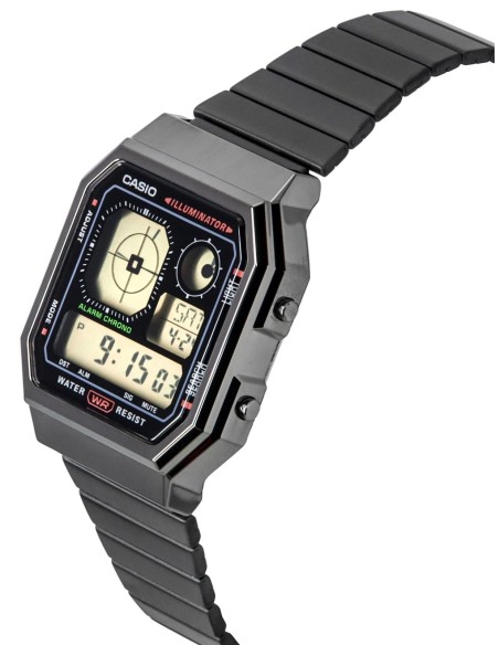 unisex Casio Retro Future A130WEGG-1A Baño de Iones   40.5 × 33.9 × 9 mm