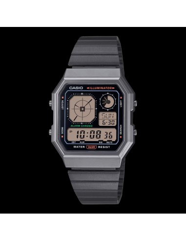 unisex Casio Retro Future A130WEGG-1A Baño de Iones   40.5 × 33.9 × 9 mm