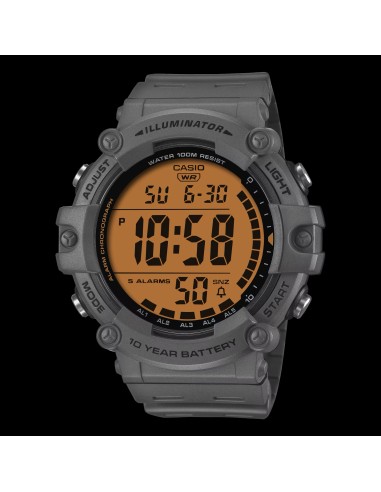 Casio Sports AE-1500WHC-8AV  54.4 × 51.3 × 15.8 mm 100m WR 5 alarmas 10 años