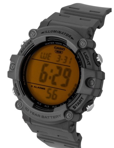 Casio Sports AE-1500WHC-8AV  54.4 × 51.3 × 15.8 mm 100m WR 5 alarmas 10 años
