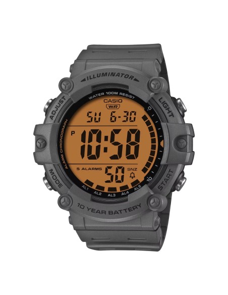 Casio Sports AE-1500WHC-8AV  54.4 × 51.3 × 15.8 mm 100m WR 5 alarmas 10 años