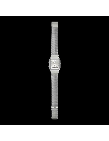 reloj digital analógico Casio Edgy AQ-230EM-7A  38.8 × 29.8 × 8.1 correa de acero de malla autoajustable