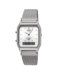 reloj digital analógico Casio Edgy AQ-230EM-7A  38.8 × 29.8 × 8.1 correa de acero de malla autoajustable