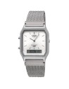 reloj digital analógico Casio Edgy AQ-230EM-7A  38.8 × 29.8 × 8.1 correa de acero de malla autoajustable