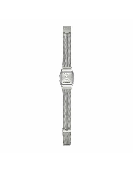 reloj digital analógico Casio Edgy AQ-230EM-7A  38.8 × 29.8 × 8.1 correa de acero de malla autoajustable