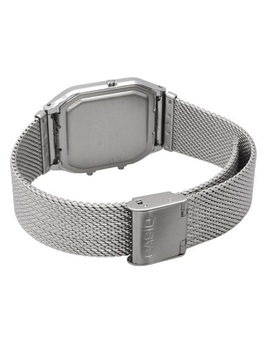 reloj digital analógico Casio Edgy AQ-230EM-7A  38.8 × 29.8 × 8.1 correa de acero de malla autoajustable
