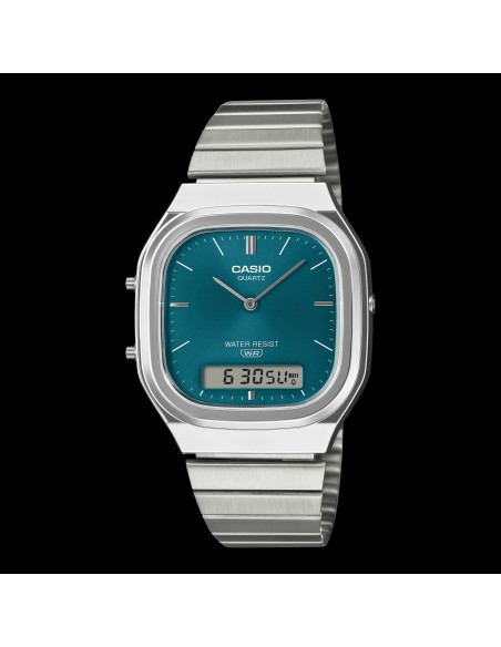 Reloj analógico digital Casio Classic AQ-240E-3A 40.9 × 35.8 × 8.1 mm Hora Dual Correa autoajustable
