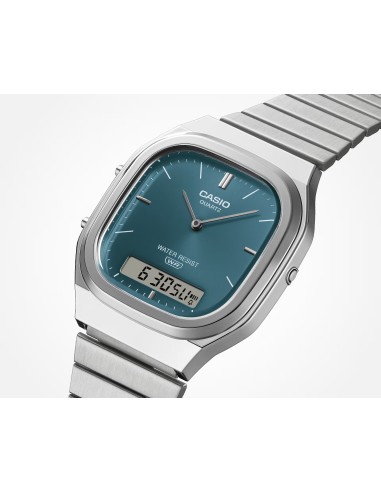 Reloj analógico digital Casio Classic AQ-240E-3A 40.9 × 35.8 × 8.1 mm Hora Dual Correa autoajustable