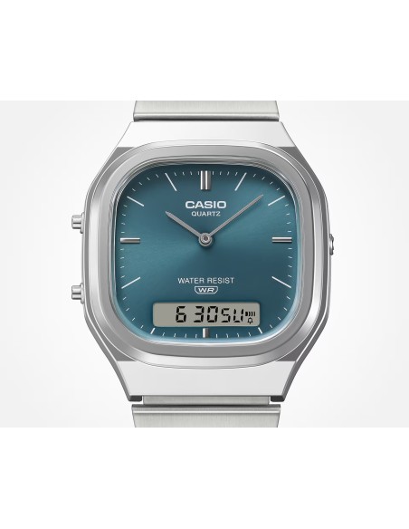 Reloj analógico digital Casio Classic AQ-240E-3A 40.9 × 35.8 × 8.1 mm Hora Dual Correa autoajustable