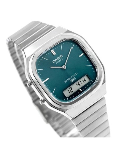 Reloj analógico digital Casio Classic AQ-240E-3A 40.9 × 35.8 × 8.1 mm Hora Dual Correa autoajustable