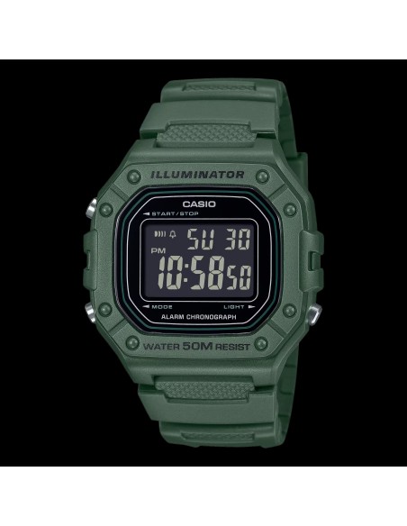 reloj deportivo hombre Casio Sports W-218H-3BV  44.4 × 43.2 × 10.8 mm 50m WR 7 años batería