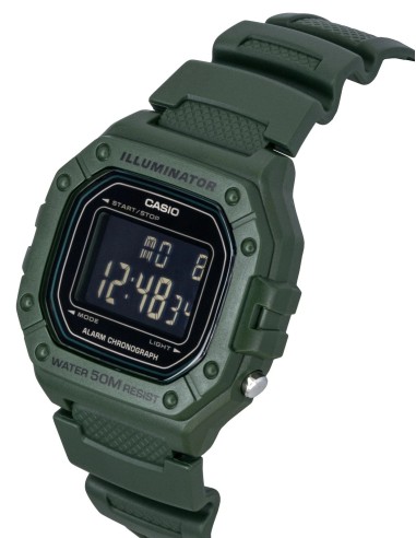 reloj deportivo hombre Casio Sports W-218H-3BV  44.4 × 43.2 × 10.8 mm 50m WR 7 años batería