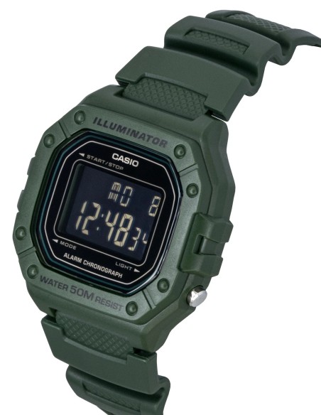 reloj deportivo hombre Casio Sports W-218H-3BV  44.4 × 43.2 × 10.8 mm 50m WR 7 años batería