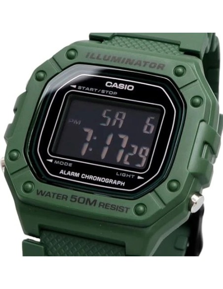 reloj deportivo hombre Casio Sports W-218H-3BV  44.4 × 43.2 × 10.8 mm 50m WR 7 años batería
