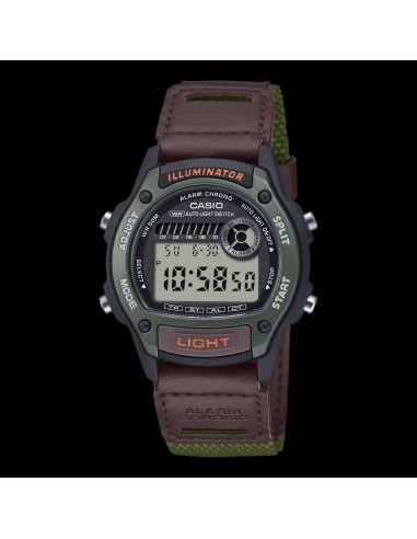 reloj digital hombre Casio Sports Field W-220HF-3AV 43 × 36.6 × 10.9 mm auto-light correa de tela
