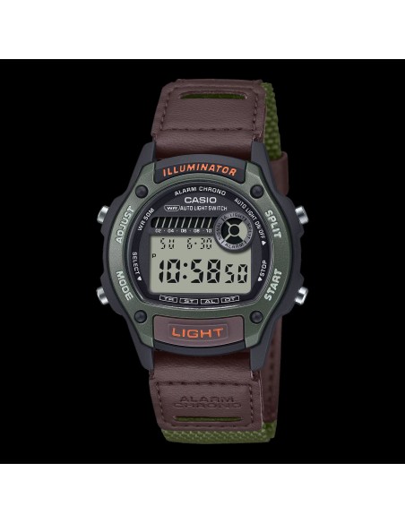 reloj digital hombre Casio Sports Field W-220HF-3AV 43 × 36.6 × 10.9 mm auto-light correa de tela