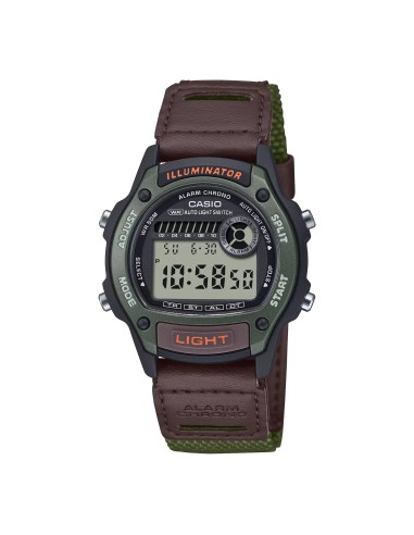 reloj digital hombre Casio Sports Field W-220HF-3AV 43 × 36.6 × 10.9 mm auto-light correa de tela