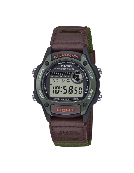 reloj digital hombre Casio Sports Field W-220HF-3AV 43 × 36.6 × 10.9 mm auto-light correa de tela