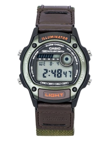 reloj digital hombre Casio Sports Field W-220HF-3AV 43 × 36.6 × 10.9 mm auto-light correa de tela