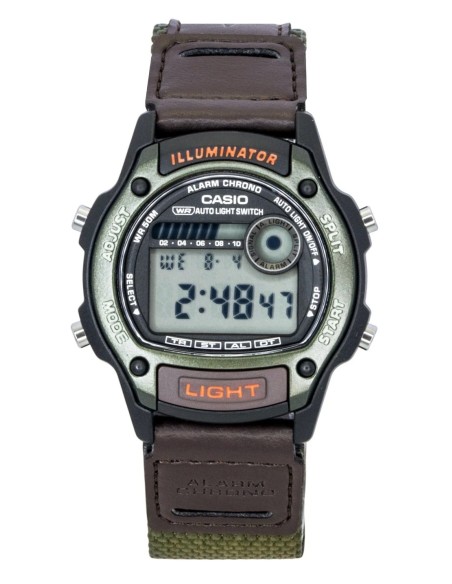 reloj digital hombre Casio Sports Field W-220HF-3AV 43 × 36.6 × 10.9 mm auto-light correa de tela