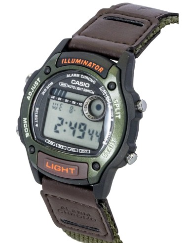 reloj digital hombre Casio Sports Field W-220HF-3AV 43 × 36.6 × 10.9 mm auto-light correa de tela