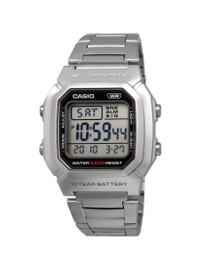 reloj digital Casio Classic W-800HD-1AV 44.2 × 36.8 × 13.4 mm. 10 años de batería 100m WR correa de acero