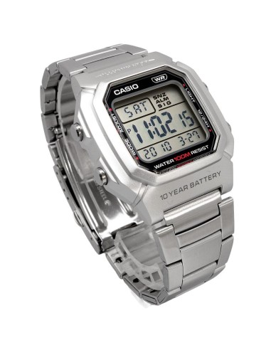 reloj digital Casio Classic W-800HD-1AV 44.2 × 36.8 × 13.4 mm. 10 años de batería 100m WR correa de acero