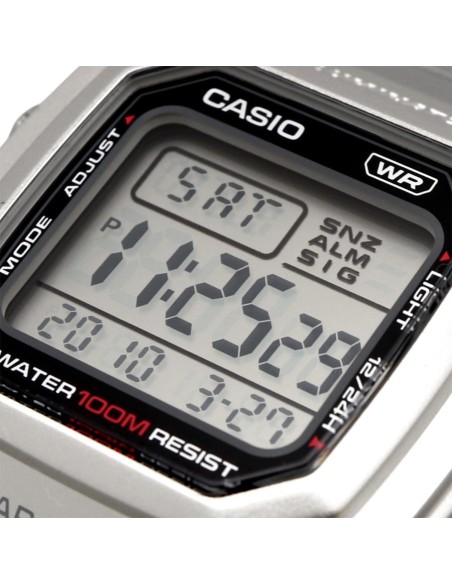 reloj digital Casio Classic W-800HD-1AV 44.2 × 36.8 × 13.4 mm. 10 años de batería 100m WR correa de acero