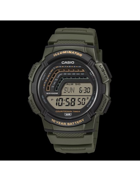 Casio Sports Gear WS-1800-3AV 48.2 × 45 × 13.8 mm Cuenta Atrás 100m WR 10 años