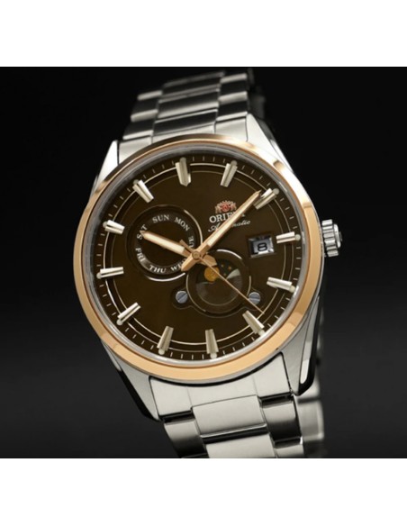 automático hombre Orient Stretto Day & Night Bronze Sunset RA-AK0313Y 41.5mm zafiro