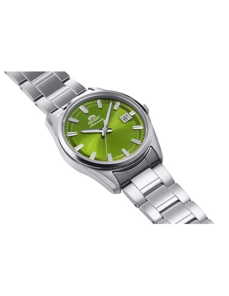 automático hombre Orient Stretto Date Bamboo Green RA-AC0R05E 38.5mm 50m WR cristal de zafiro