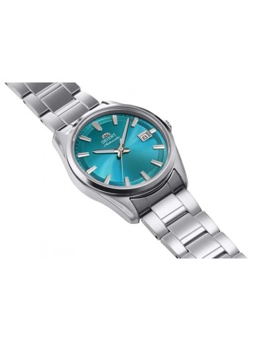 automático hombre Orient Stretto Date Aqua Blue RA-AC0R06L 38.5mm zafiro