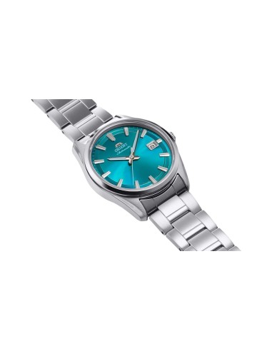 automático hombre Orient Stretto Date Aqua Blue RA-AC0R06L 38.5mm zafiro