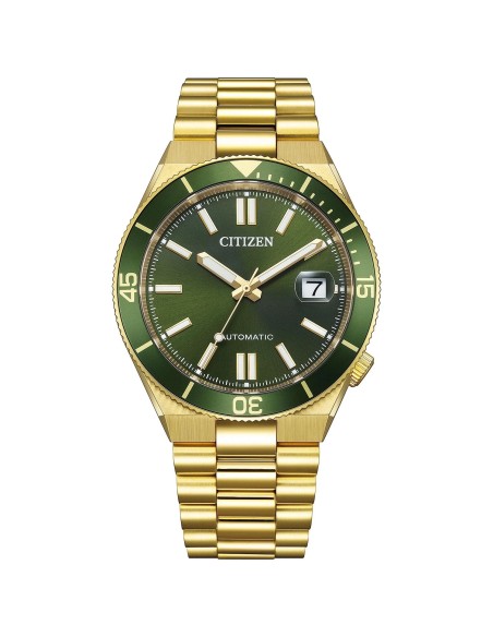 automático hombre Citizen Tsuyosa Shore Emerald Gold NJ0232-53X 40mm 100m WR cristal de zafiro