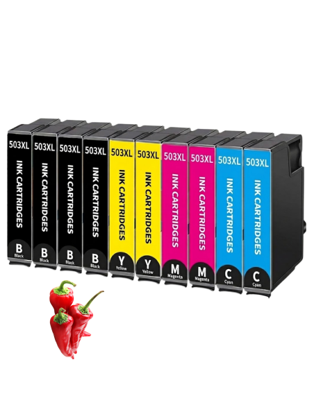 10 cartuchos de tinta compatible con Epson 503XL para Epson XP-5200 XP-5205 WorkForce WF-2960 WF-2960DWF WF-2965DWF
