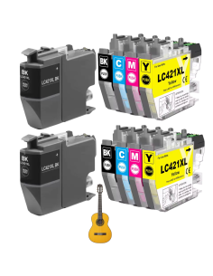 10 cartuchos Compatibles para Brother LC421XL LC421 XL Brother DCP-J1050DW / DCP-J1140DW / MFC-J1010DW