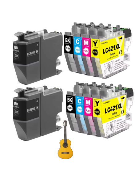10 cartuchos Compatibles para Brother LC421XL LC421 XL Brother DCP-J1050DW / DCP-J1140DW / MFC-J1010DW
