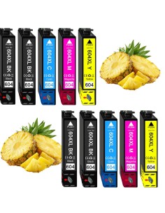 10 cartuchos compatibles para Epson 604XL XP2200 XP2205 XP4200 WF2950 WF2935 XP3200 XP3205 XP4205 WF2930 WF2910 XL
