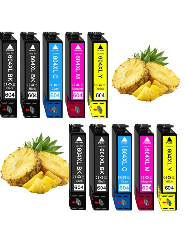 10 cartuchos compatibles para Epson 604XL XP2200 XP2205 XP4200 WF2950 WF2935 XP3200 XP3205 XP4205 WF2930 WF2910 XL