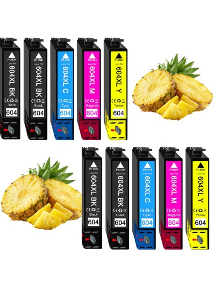 10 cartuchos compatibles para Epson 604XL XP2200 XP2205 XP4200 WF2950 WF2935 XP3200 XP3205 XP4205 WF2930 WF2910 XL