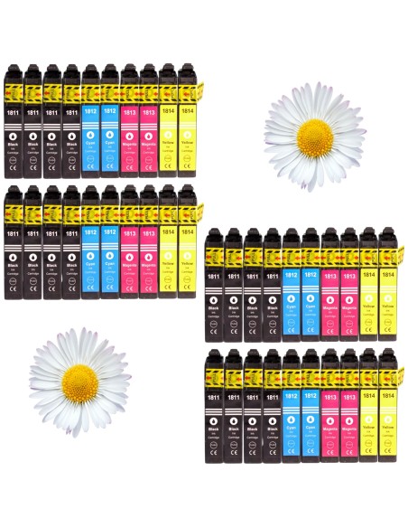 T1811/2/3/4 EPSON  pack 40 tintas compatibles  Epson T1811-T1812-T1813-T1814