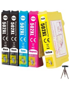 Tinta Negra compatible para Epson 502XL 502 XP-5100 XP-5105 XP-5115 WF-2800 WF-2860 WF-2865