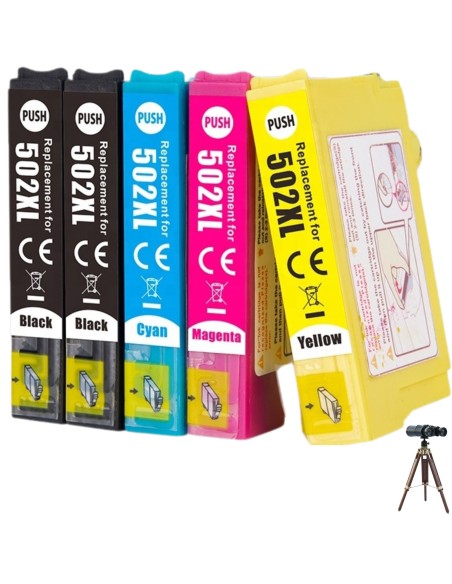 5 TINTAS compatibles para Epson 502XL 502 XP-5100 XP-5105 XP-5115 WF-2800 WF-2860 WF-2865