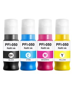4 tintas Compatibles Canon PFI050 Botellas de Tinta Pigmentada PFI-050