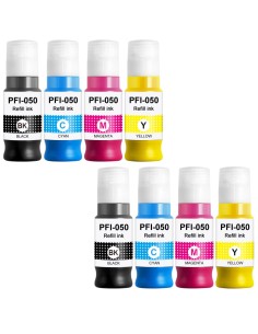 8 tintas Compatibles Canon PFI050 Botellas de Tinta Pigmentada PFI-050