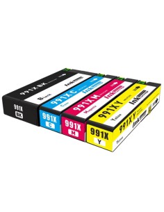 4 Tintas compatibles HP 991X / 991A –  para impresoras PageWide